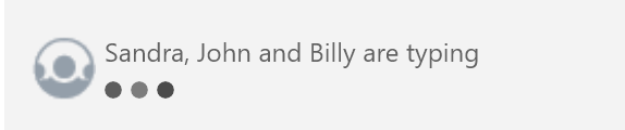 'Sandra, John and Billy are typing' with three dots