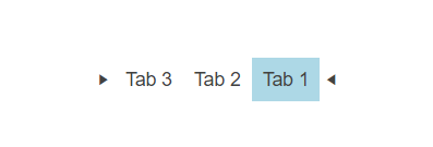 Tab 1 is on the right. The arrows point inward, so the one on the right points left and the one on the left points right