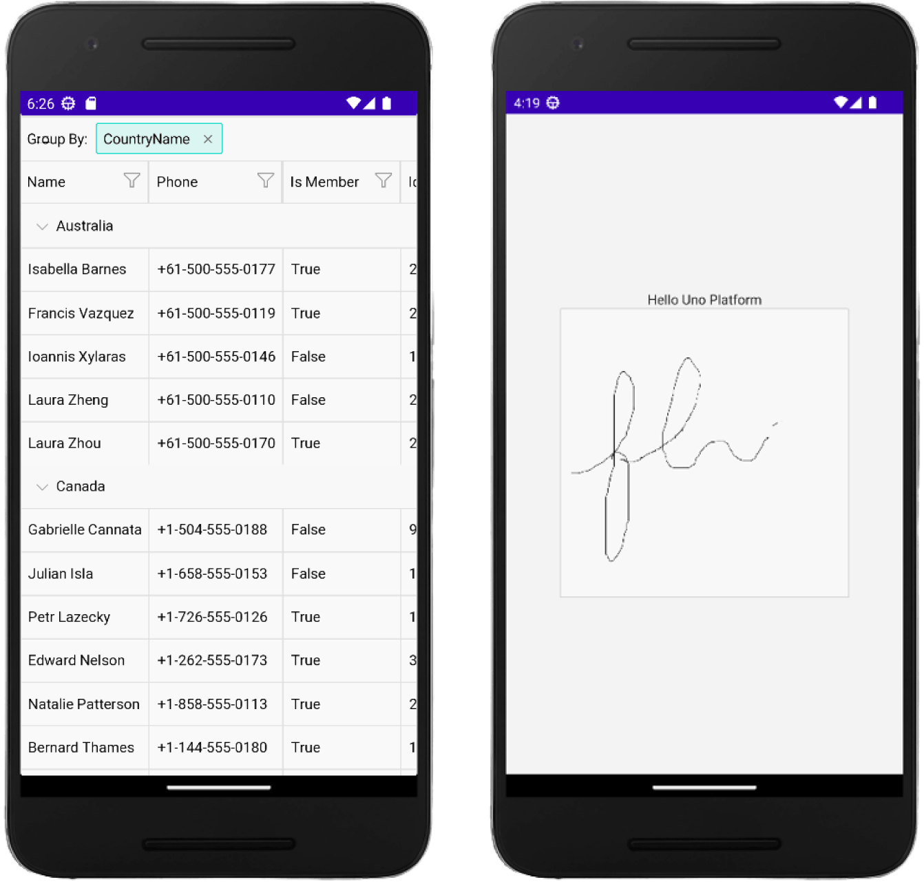 Telerik controls in a .NET MAUI Uno app