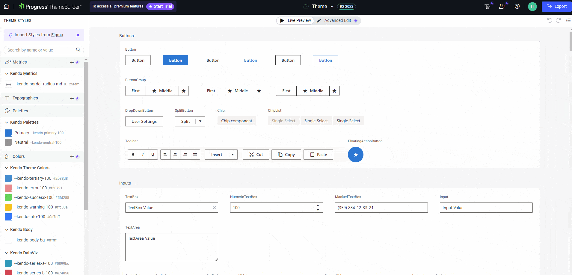 ThemeBuilder Live Preview