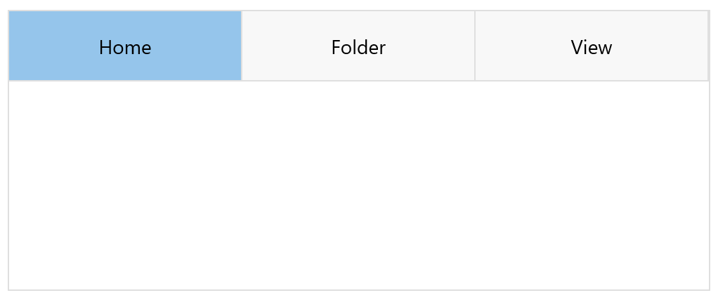 Tabs for Home, Folder, View