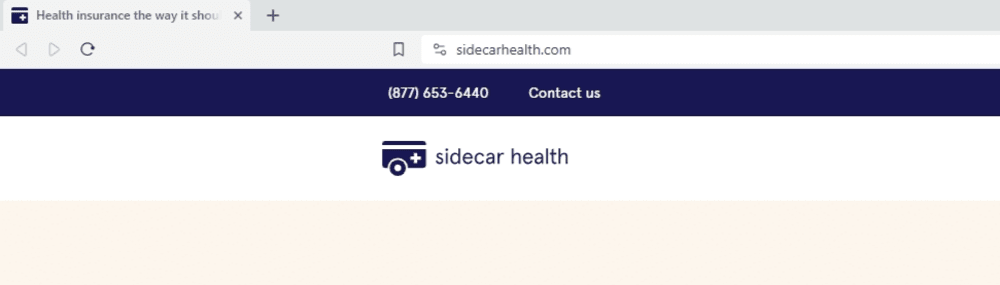 The Sidecar Health favicon is a minimized version of the logo’s symbol. It is missing the wheel that makes the block shape look like a sidecar.