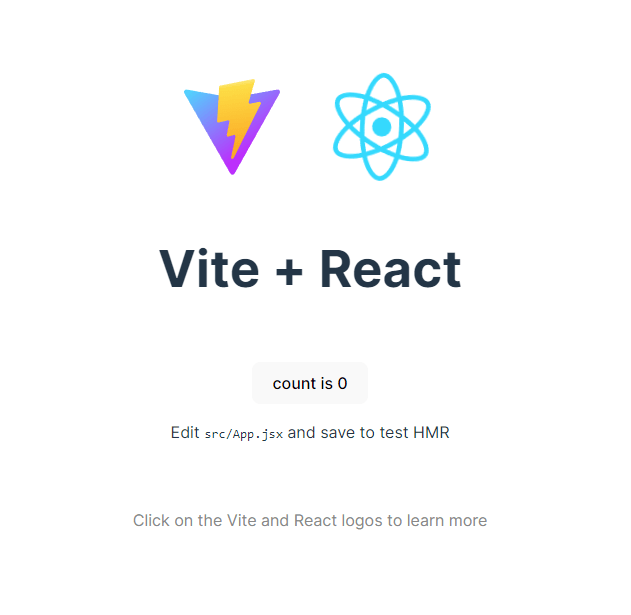 New Vite React Project Start