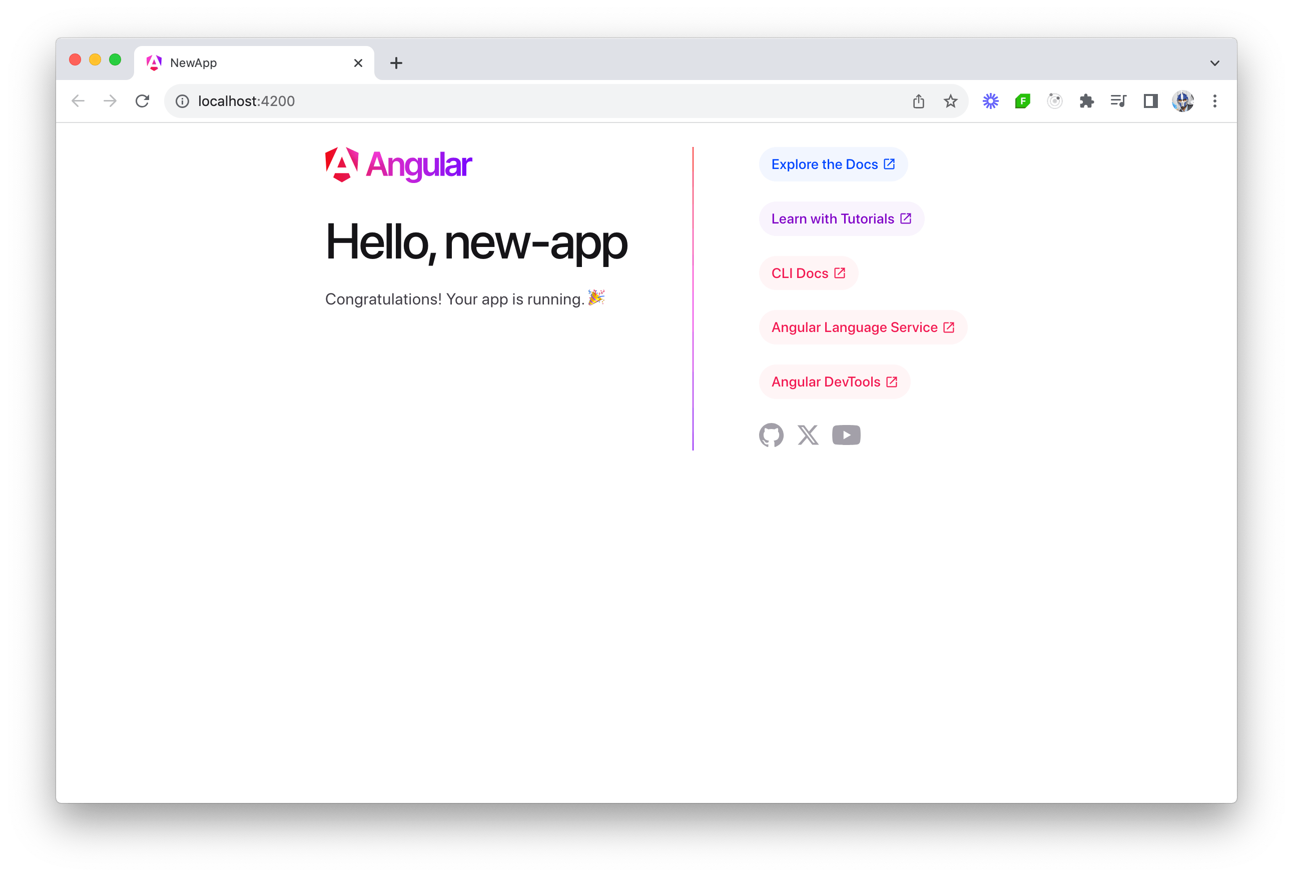 New Angular app