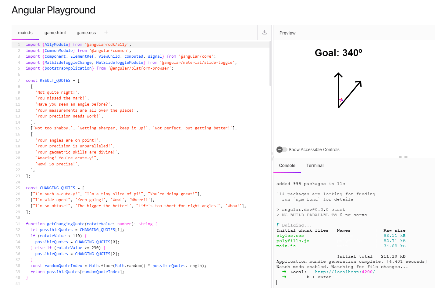 Angular playground