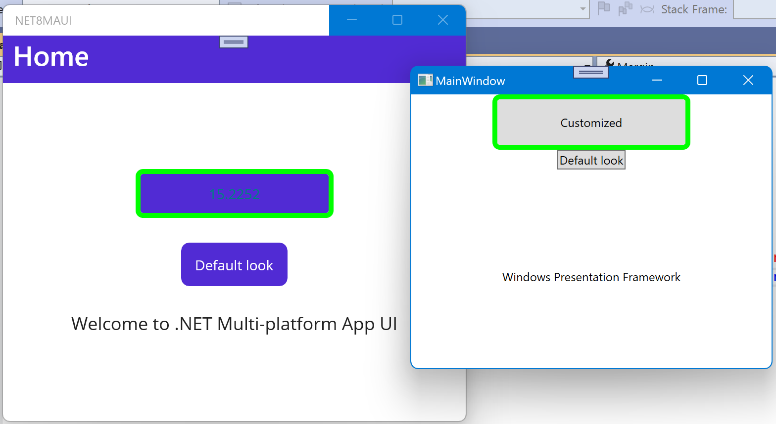 Customized .NET MAUI app and customized WPF app