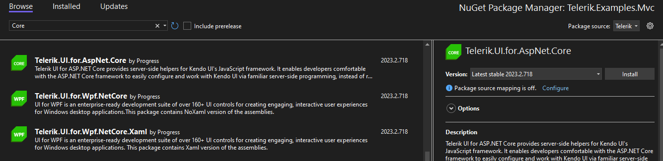 Telerik.UI.for.AspNet.Core NuGet