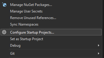 Configure Startup Projects