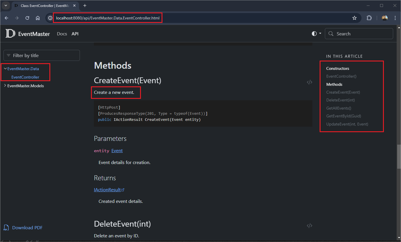 Exploring the docfx Documentation controller