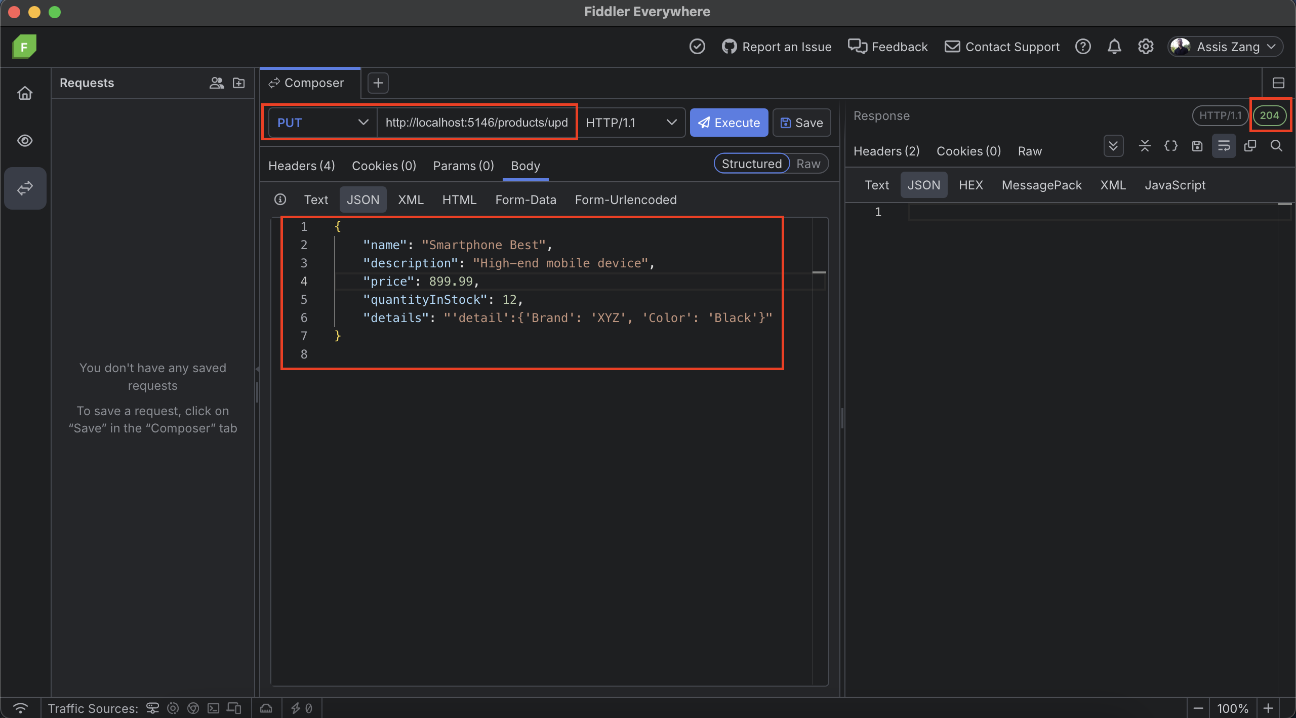 JSON to object by Fiddler