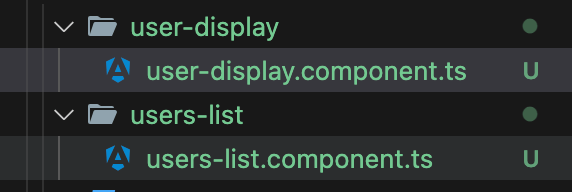 Newly created components - user-display and users-list