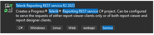 Telerik Reporting REST service