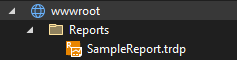 wwwroot has reports folder, which has samplereport