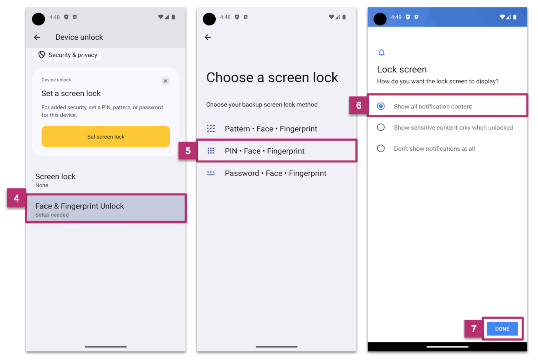 Fingerprint configuration in the emulator