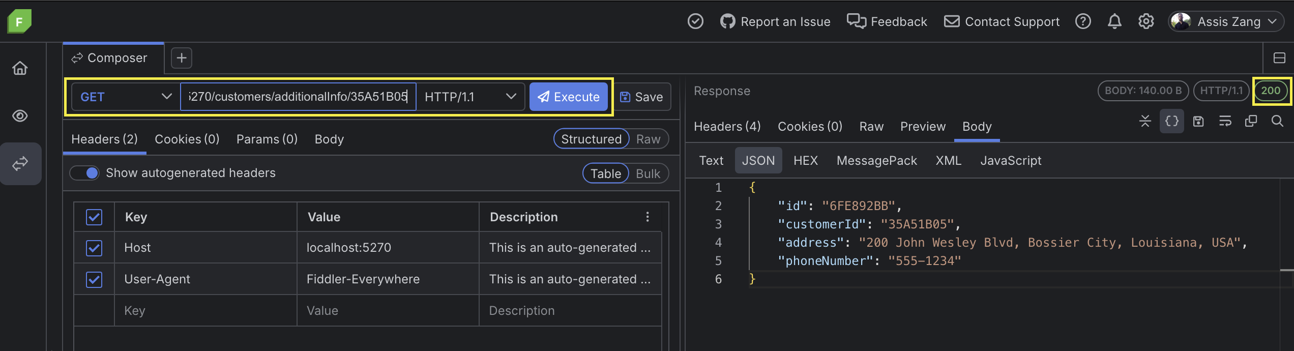 Running authenticated endpoint success