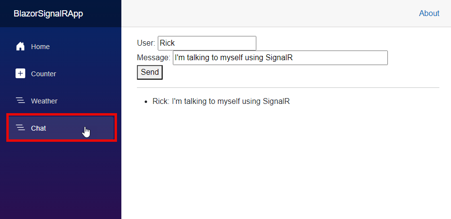 Blazor chat app