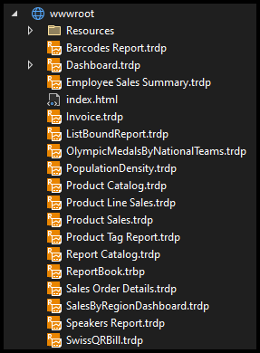 wwwroot has several other trdp files