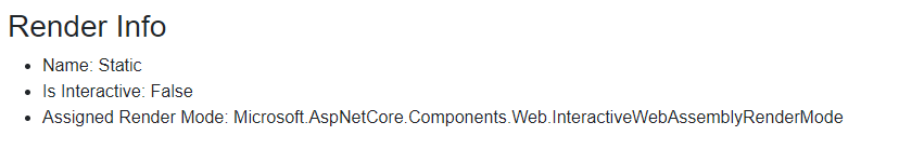 Render info for component being pre-rendered