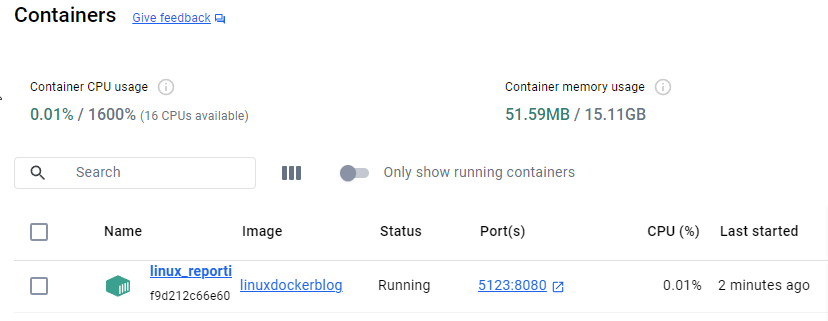 containers linux report