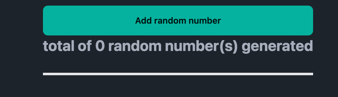 No random numbers are generated by default