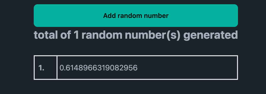 Random number generated when the component mounts