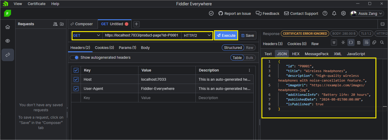 Recovering data in Fiddler