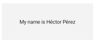 The TemplatedButton control displaying the execution of the ToString method of an object. It is light gray with black text reading 'My name is Hector Perez'