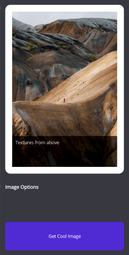 Initial photo app design without Toggle Buttons