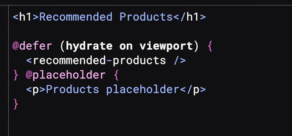 h1 - recommended products. @defer - hydrate on viewport