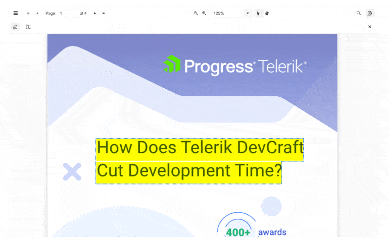 Gif flips through slides of How does Telerik DevCraft Cut Development Time, scheduler, collectionview, dropdown, JustMock improvements, Fiddler Everywhere