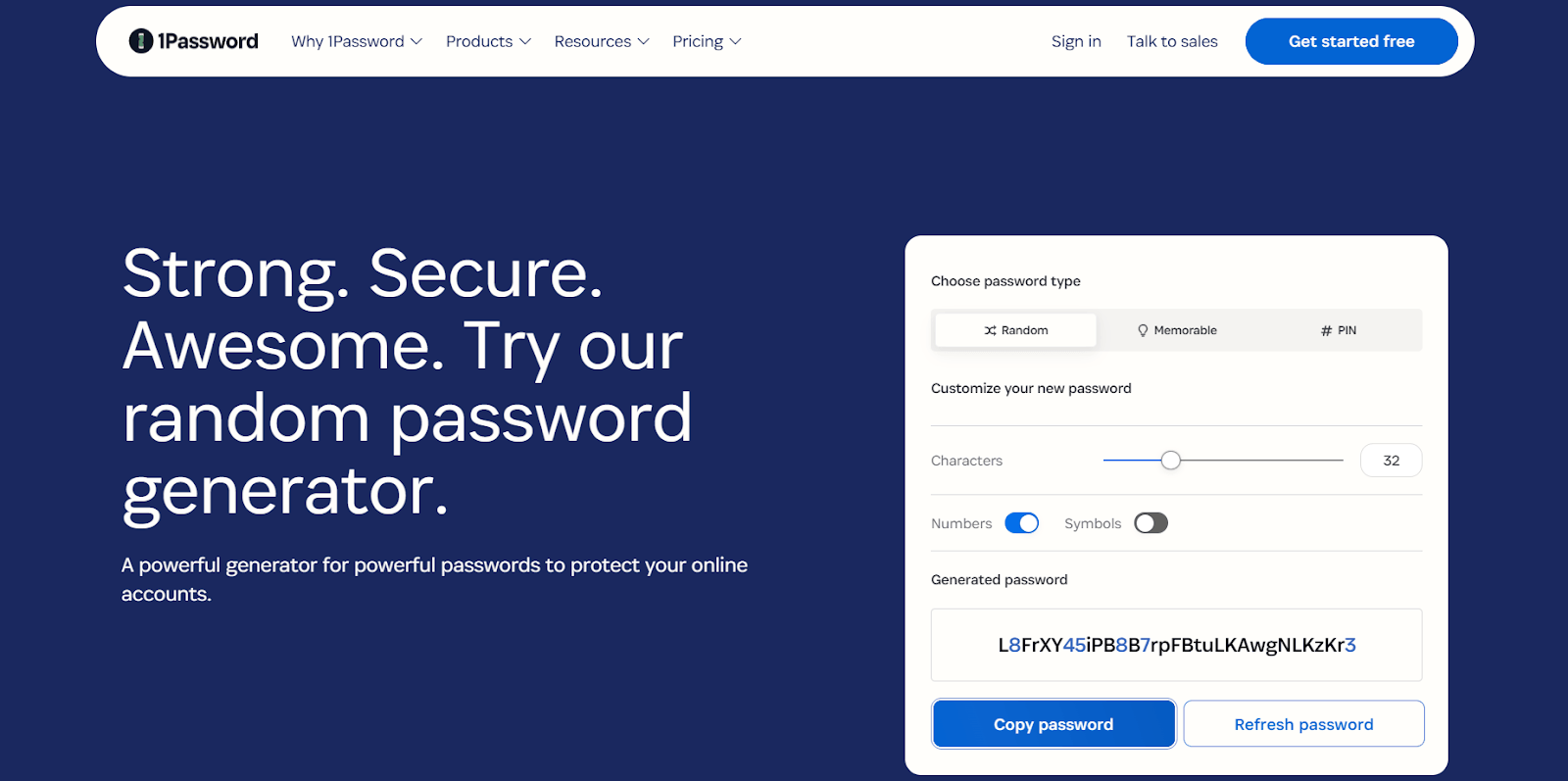 1Password generator