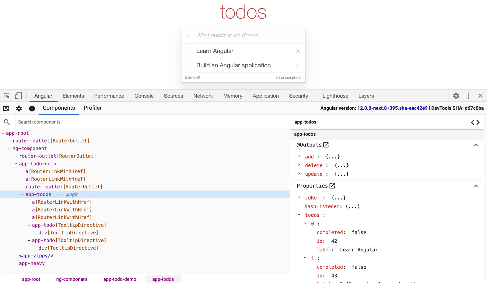 Angular tab in devtools