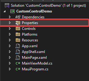 The Properties folder that should be deleted from the .NET MAUI project