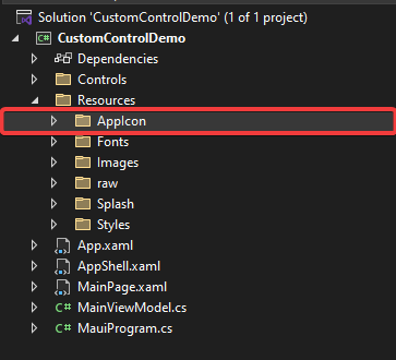 The Resources/AppIcon folder that should be deleted from the .NET MAUI project