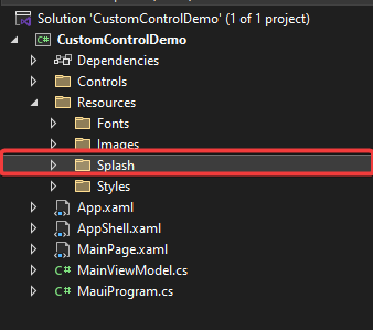 The Resources/Splash folder that should be deleted from the .NET MAUI project