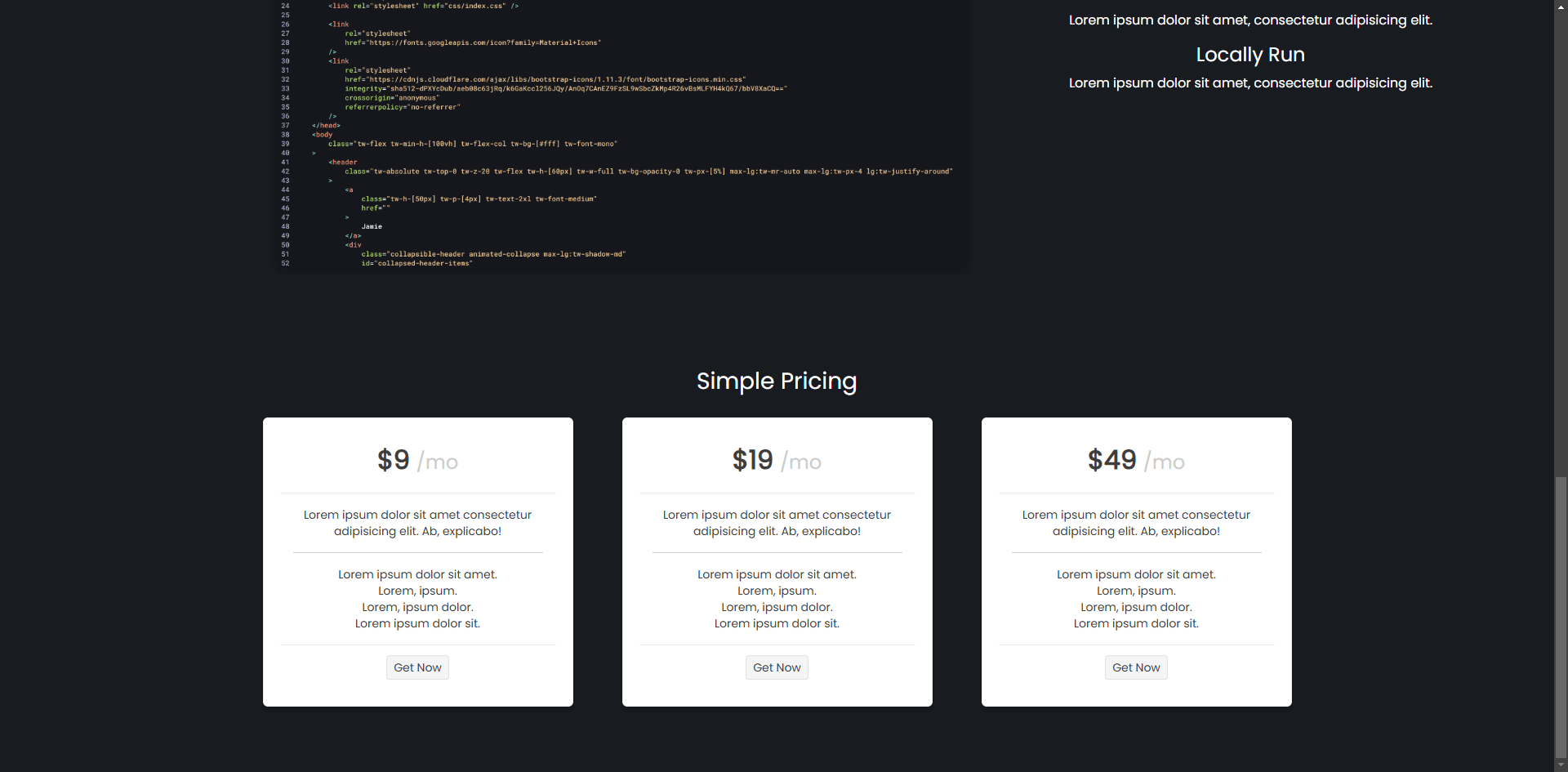A set of subscription plan cards, effortlessly built with the TelerikCard component for a clean and modern presentation