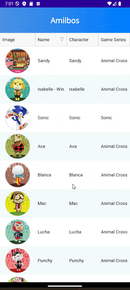 An application with a gigantic list of items without pagination
