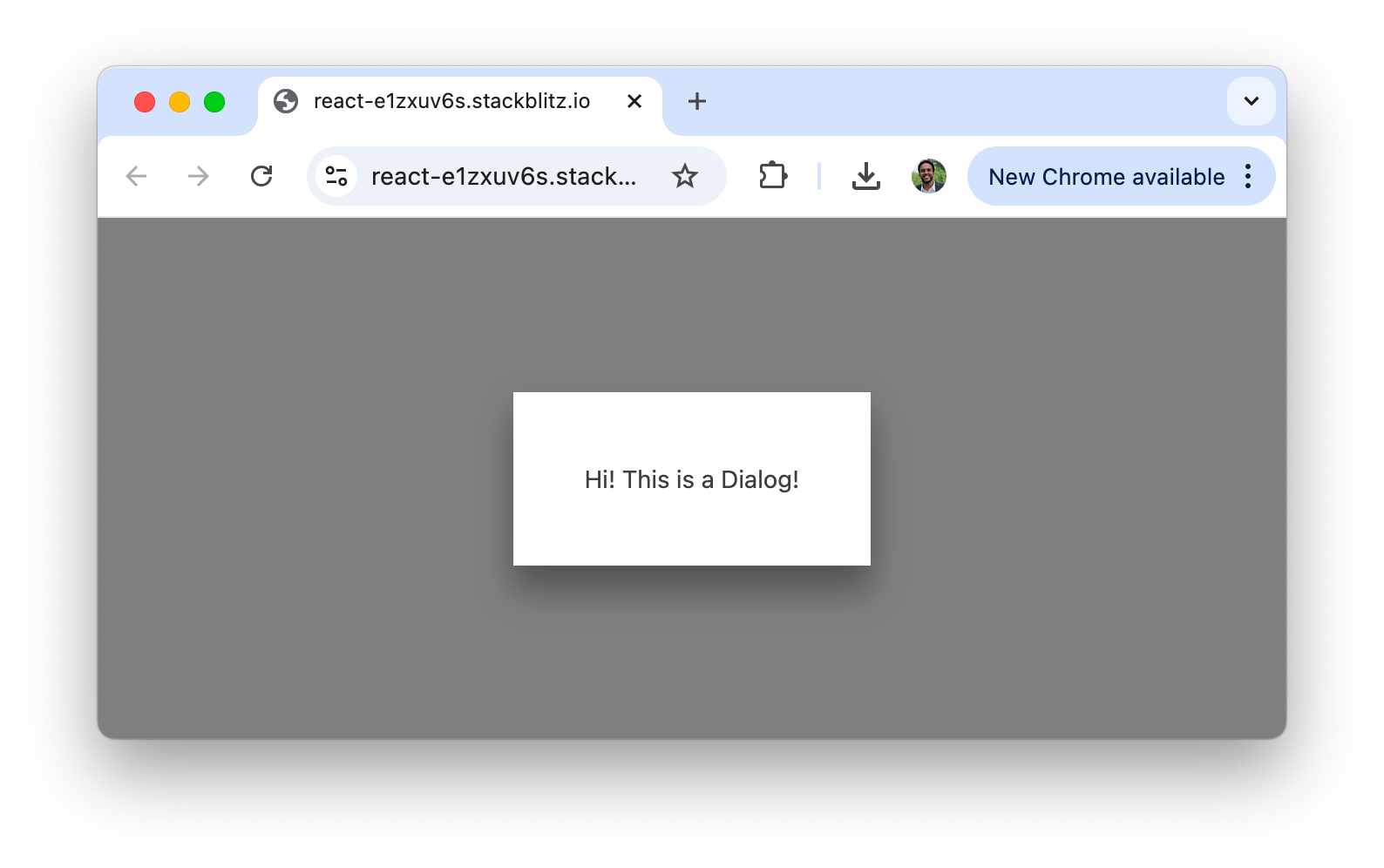 Hi! This is a Dialog! popup