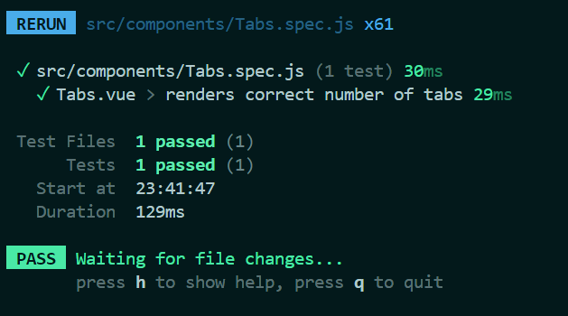 First test passed