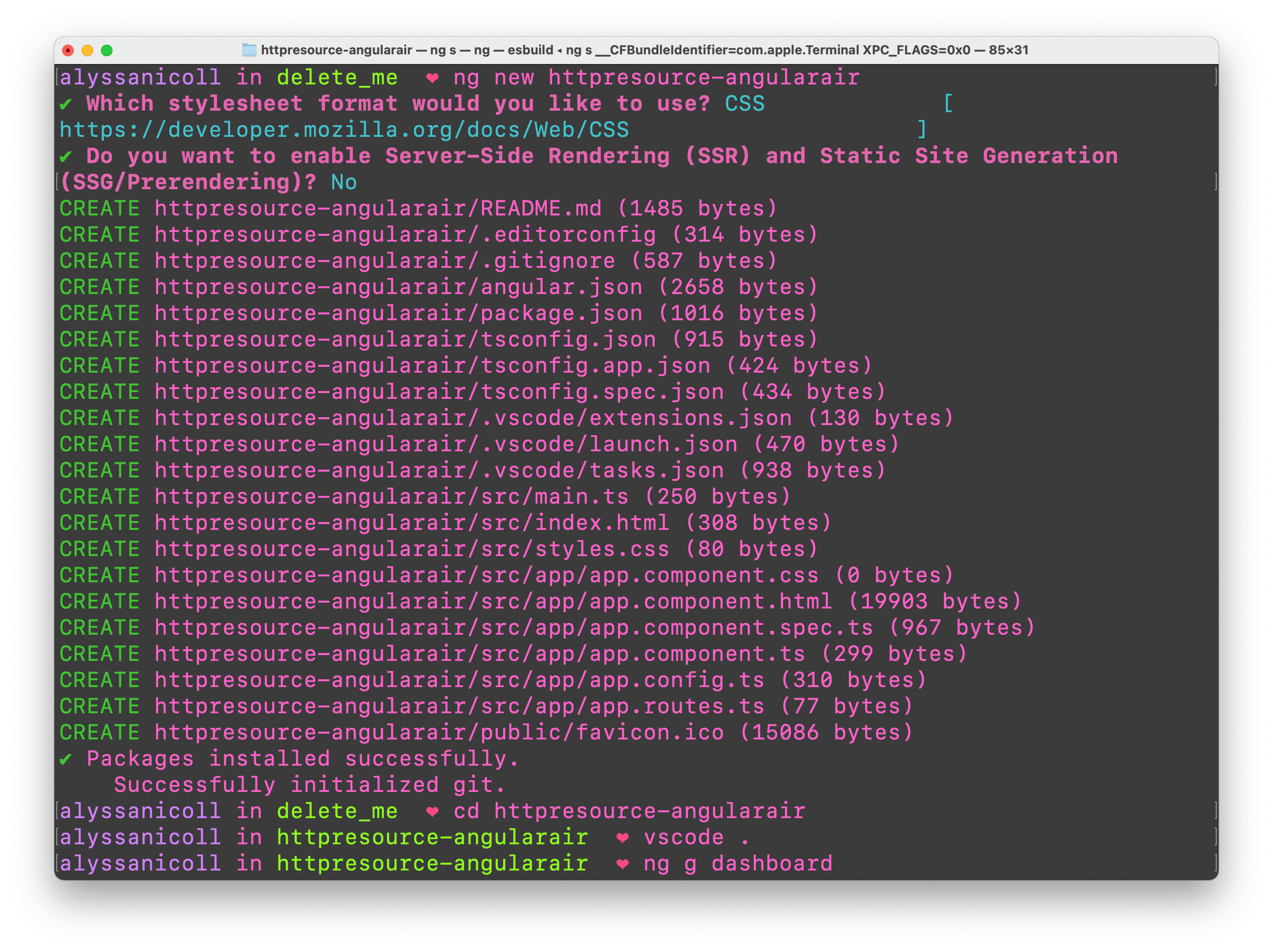 ng new httpresource-angularair