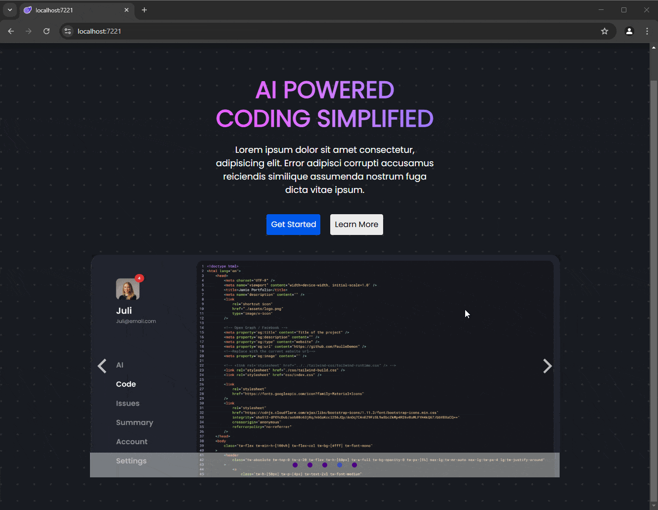 The image slider implemented using a TelerikCarousel component