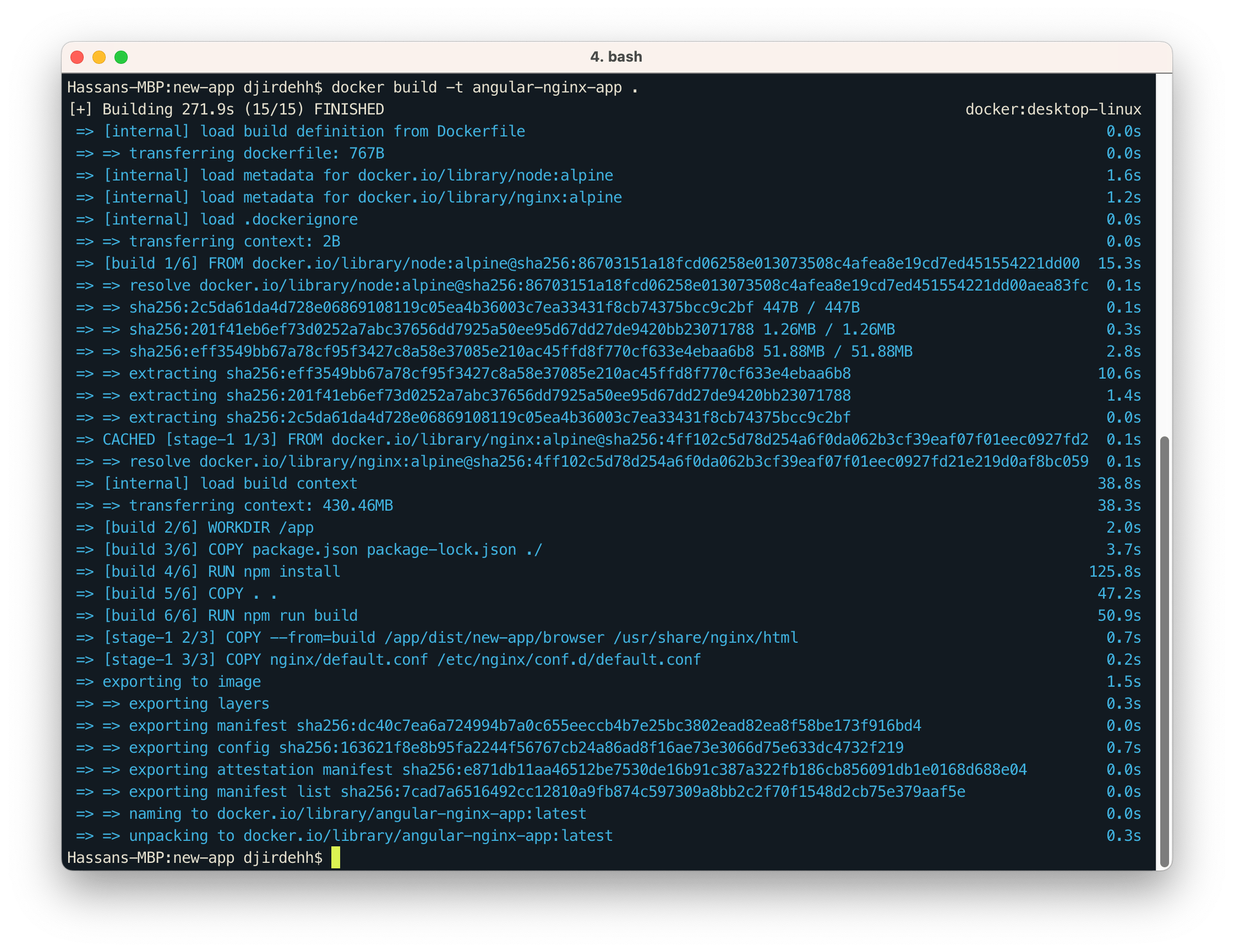 Docker Build Output