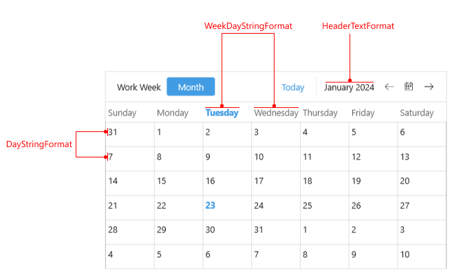 Scheduler Month View