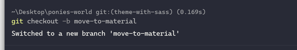 git checkout -b move-to-material