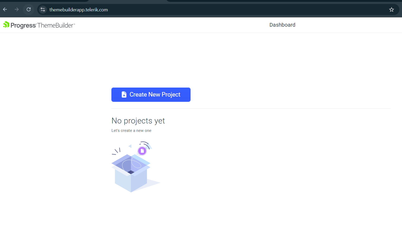 No projects yet, Create New Project