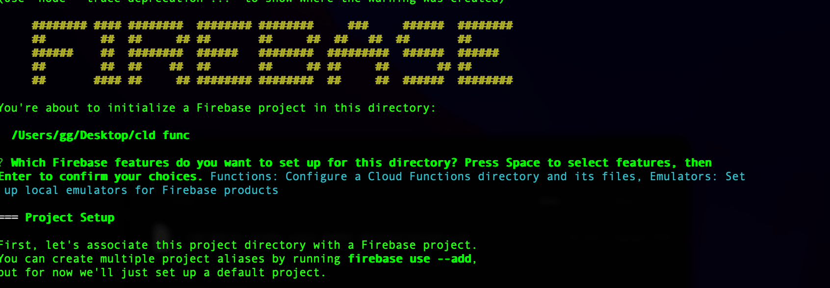 Initialize a Firebase project
