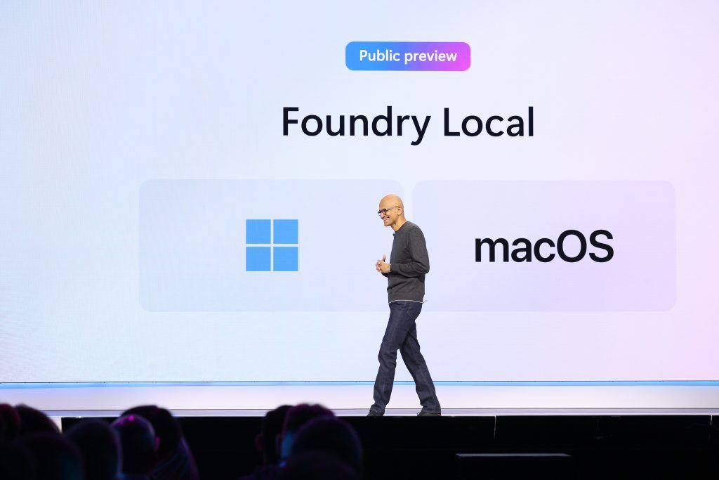 Satya Nadella during the Keynote - Foundry Local