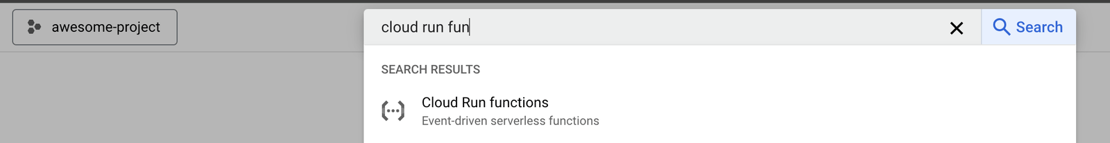Search for cloud run functions
