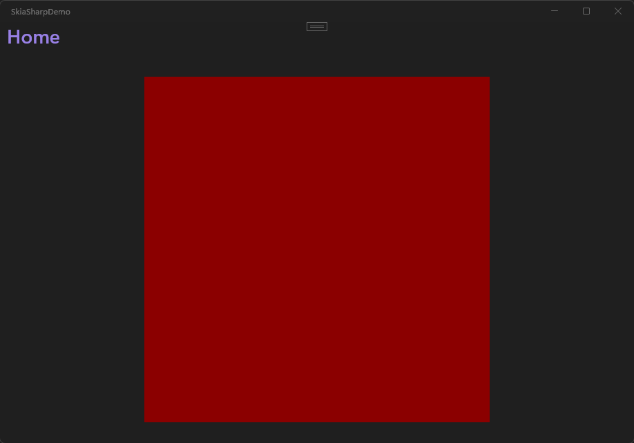 An SKCanvas rendered within the application