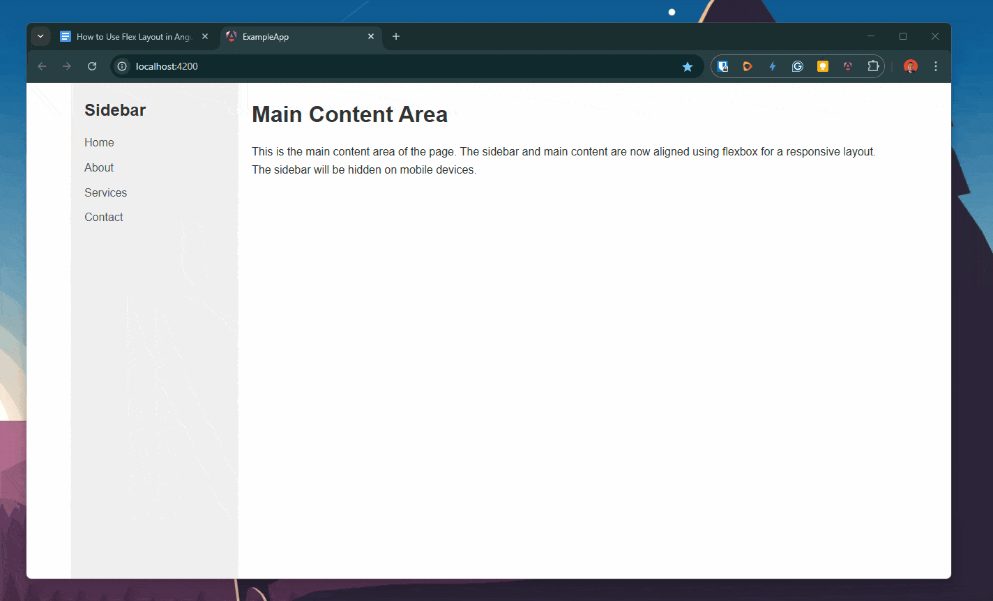 better responsiveness - css flexbox angular